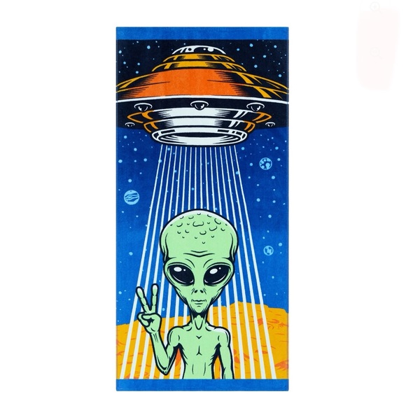 Other - Mainstays Cotton Blend Alien Beach Towel, 28" x 60"